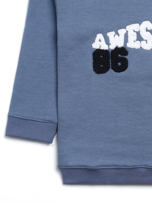 Awesome Printed Premium Fleece Sweatshirt (Blue)