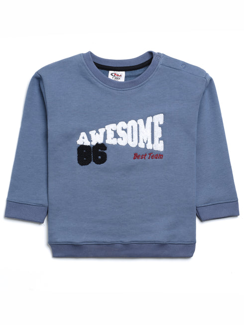 Awesome Printed Premium Fleece Sweatshirt (Blue)