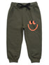 Smiley Towel Print Fleece Suit (Dark Olive Beige)