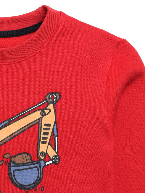 Crane Printed Fleece Suit (Red)