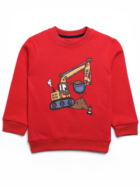 Crane Printed Fleece Suit (Red)