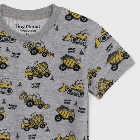 Trucks Allover Printed Terry Short Set (Grey)