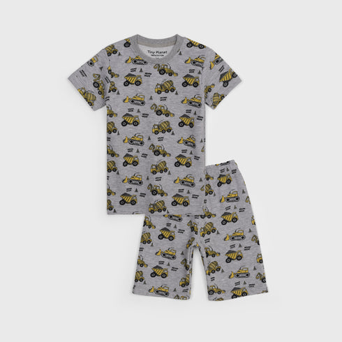 Trucks Allover Printed Terry Short Set (Grey)
