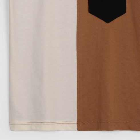 Color Block Patched Pocket T-Shirt