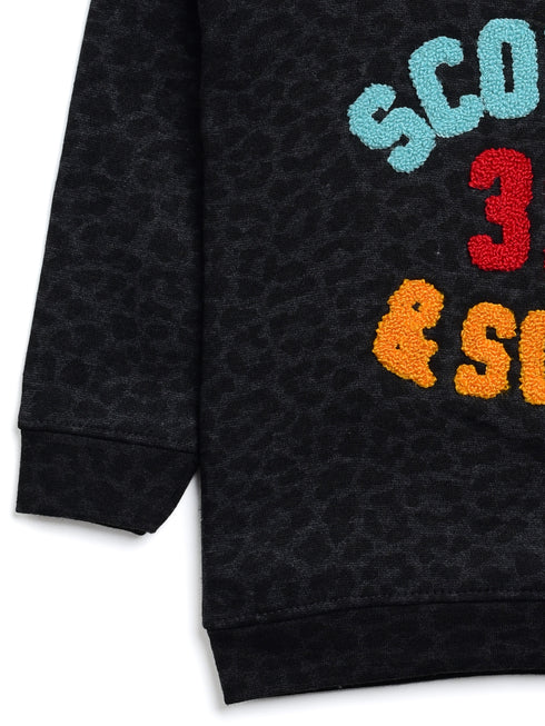 Scotch Printed Fleece Hoodie (Black)