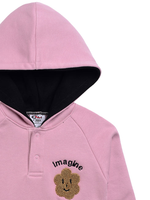 Towel Print Fleece Hoodie (Pink)