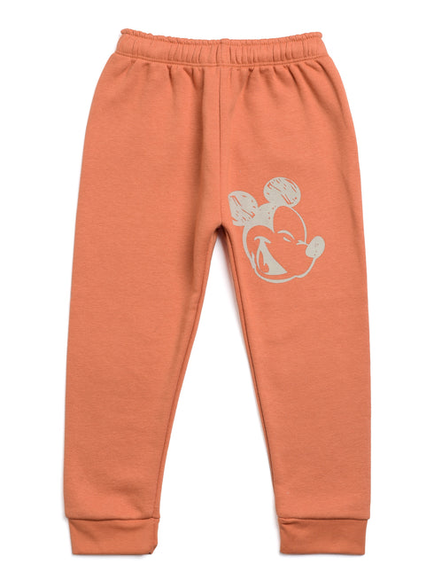 Mickey Themed Fleece Suit (Off-White/Pastel Orange)