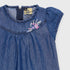 Denim Flowers Embroided Frock (Blue)