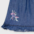 Denim Flowers Embroided Frock (Blue)