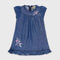 Denim Flowers Embroided Frock (Blue)