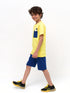 Penguin Pocket Cotton Short Set (Yellow-Blue)