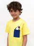 Penguin Pocket Cotton Short Set (Yellow-Blue)