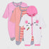 3-Pack Hooded Sleep Suit (Orange/White/Pink)