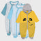 3-Pack Hooded Sleep Suit (Yellow/White/Light Blue)