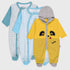 3-Pack Hooded Sleep Suit (Yellow/White/Light Blue)