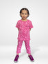 Hearts Printed Terry Pajama Set (Pink)