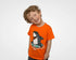 Cool Shark Printed Cotton T-Shirt (Orange)