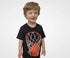 Basket Ball Printed Cotton T-Shirt (Orange/Black)