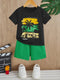 The Sunshine On The Beach Cotton Short Set (Black)