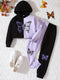 Butterfly Printed Fleece Suit (Purple/Black)