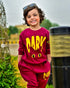 Dark Printed Fleece Suit (Maroon)