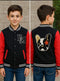 Star Pup Varsity Fleece Jacket (Midnight Red)