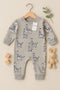 Little Giraffe Fleece Sleepsuit (Soft Grey)