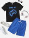 Game On Cotton Short Set (Blue)
