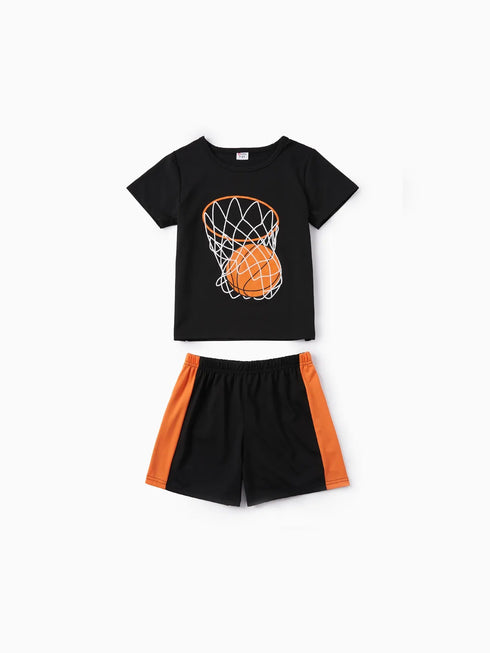 Basket Ball Short Set (Black/Orange)