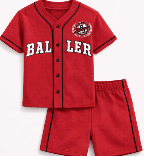 Baller Embroidered Baseball Set (Red)