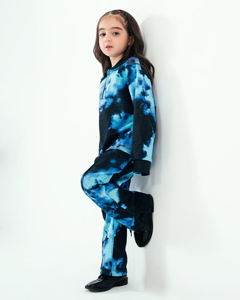 Imported Ribbed Tie-Dye 2 Piece Set (Blue Smoke)