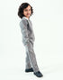 Imported Ribbed Classic Zip Polo 2 Piece Set (Charcoal Grey)