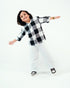 Imported Cotton Premium Checked 2 Piece Set (White & Black))