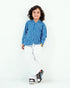 Striped Imported Flannel Shirt with Cotton Trouser 2 Piece Set (Blue & White)
