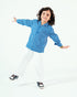 Striped Imported Flannel Shirt with Cotton Trouser 2 Piece Set (Blue & White)