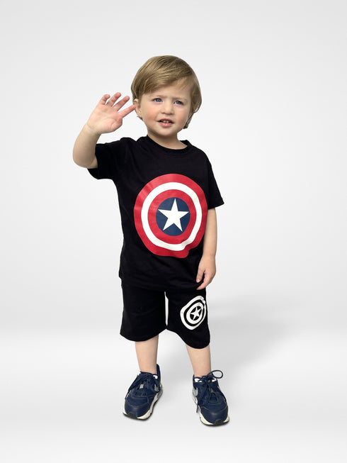 Captain America Shield Short Set (Black)