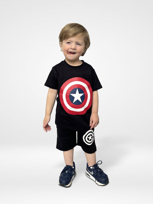 Captain America Shield Short Set (Black)
