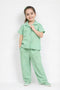 Imported Textured Wash & Wear Emerald Check 2 Piece Set (Emerald Green)
