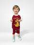 Lion King Raglan Sleeves Short Set (Maroon-White)
