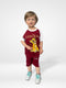 Lion King Raglan Sleeves Short Set (Maroon-White)
