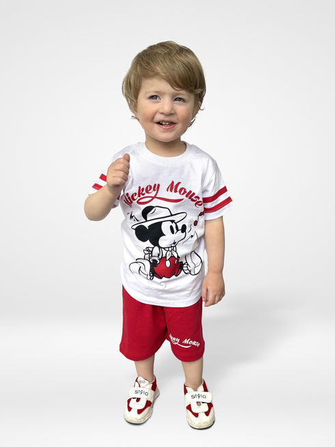 Mickey Mouse Short Set (White)