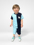 Color Block Cotton Short Set (Navy/Sky Blue)