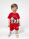 Lazy Panda Cotton Short Set (Red)