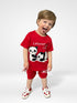 Lazy Panda Cotton Short Set (Red)