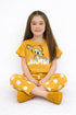 Frill Sleeves Polka Bambi Cotton Trouser Set (Mustard)