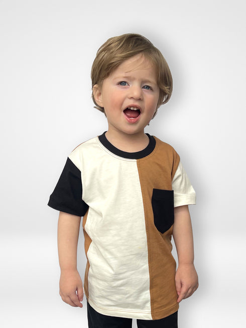 Color Block Patched Pocket T-Shirt