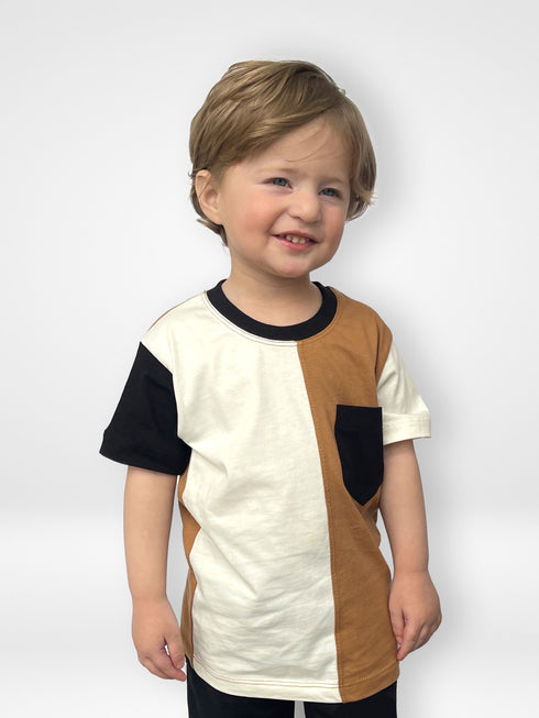 Color Block Patched Pocket T-Shirt