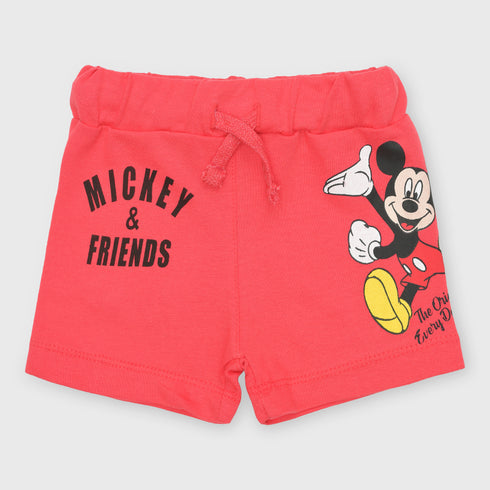 Baby Club Mickey Printed Shorts (Red)