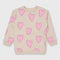 Pink Heart Printed Terry Sweatshirt