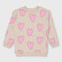 Pink Heart Printed Terry Sweatshirt
